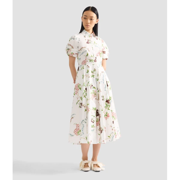 Erdem Floral Print Cotton Midi Shirt Dress - Dresses - British Romantic Luxury at Luxury Shoes 