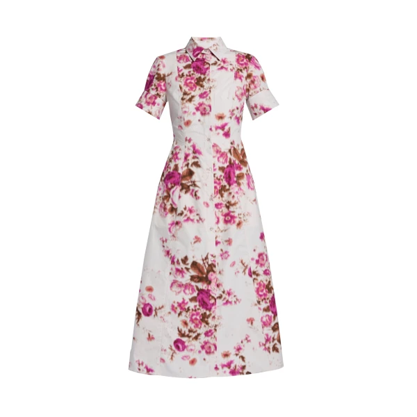 Erdem Floral Print Cotton Midi Shirt Dress - Dresses - British Romantic Luxury at Luxury Shoes 