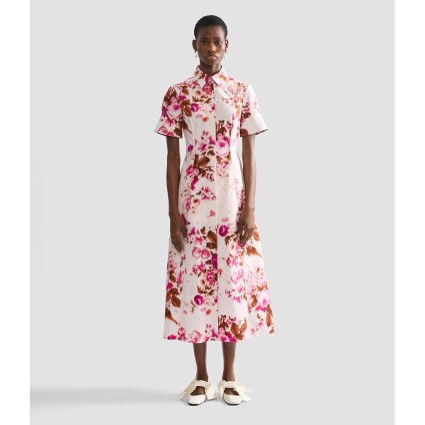 Erdem Floral Print Cotton Midi Shirt Dress - Dresses - British Romantic Luxury at Luxury Shoes 