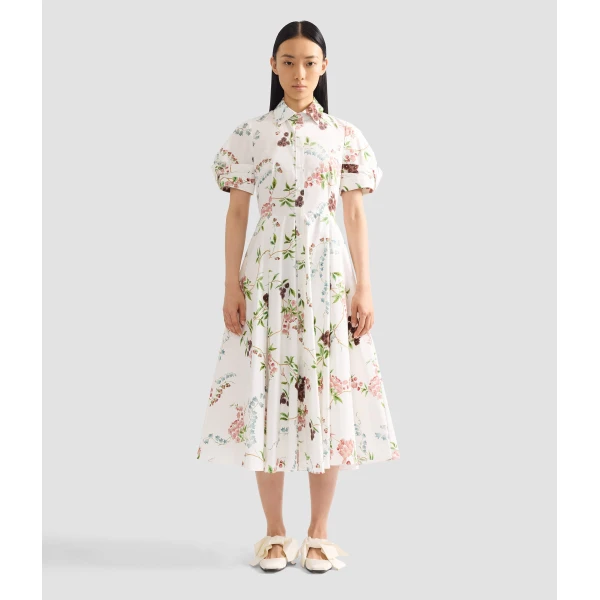 Erdem Floral Print Cotton Midi Shirt Dress - Dresses - British Romantic Luxury at Luxury Shoes 