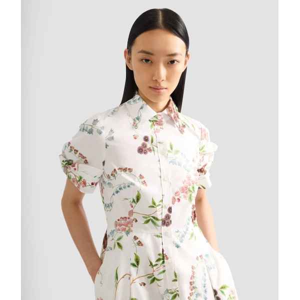 Erdem Floral Print Cotton Midi Shirt Dress - Dresses - British Romantic Luxury at Luxury Shoes 