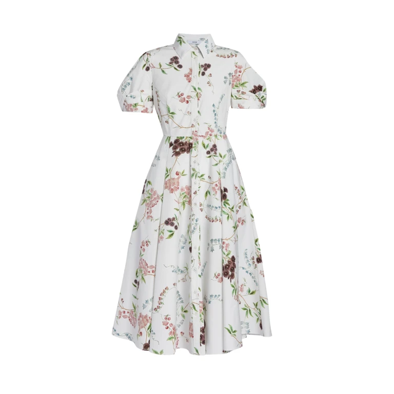 Erdem Floral Print Cotton Midi Shirt Dress - Dresses - British Romantic Luxury at Luxury Shoes 