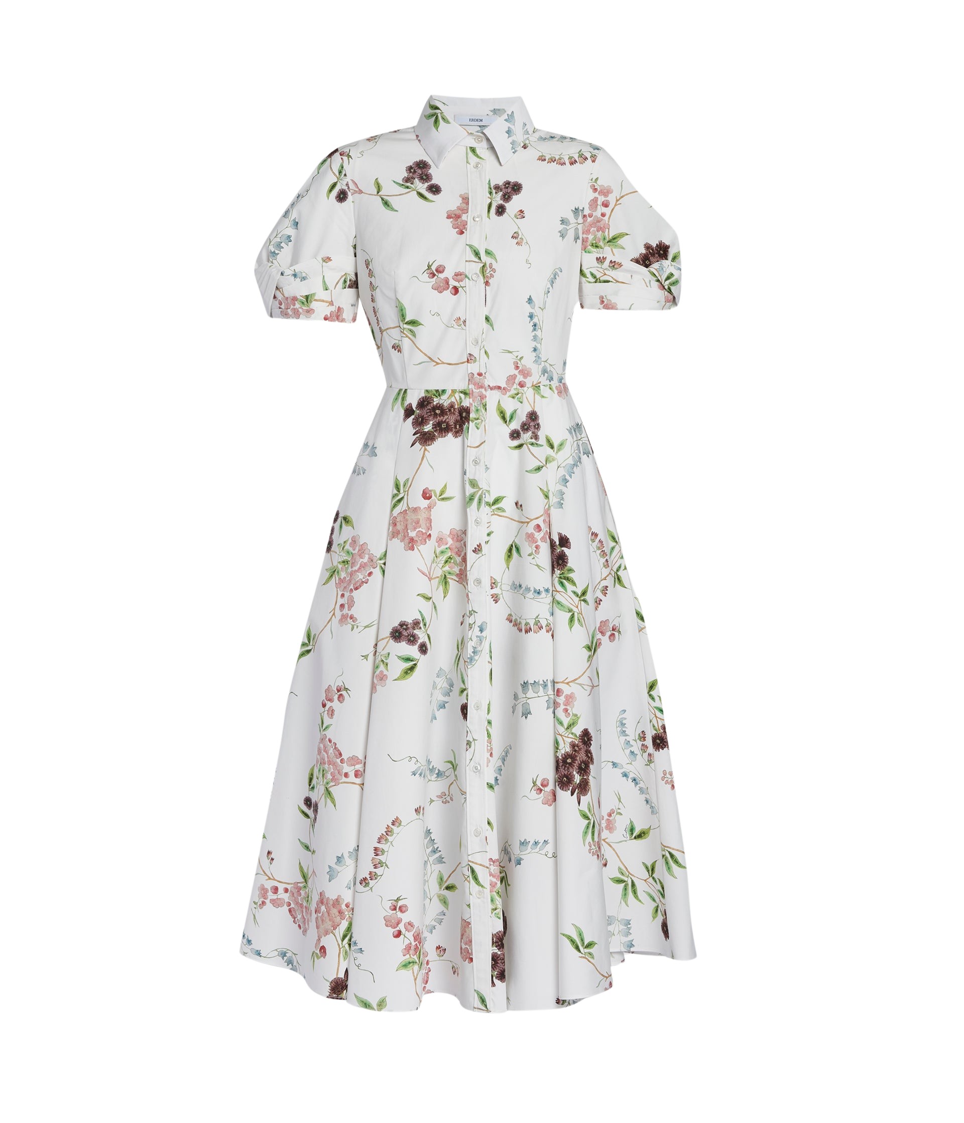 Erdem Floral Print Cotton Midi Shirt Dress - Dresses - British Romantic Luxury at Luxury Shoes 