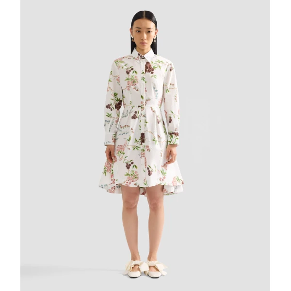 Erdem Floral Print Cotton Mini Shirt Dress - Dresses - British Romantic Luxury at Luxury Shoes 