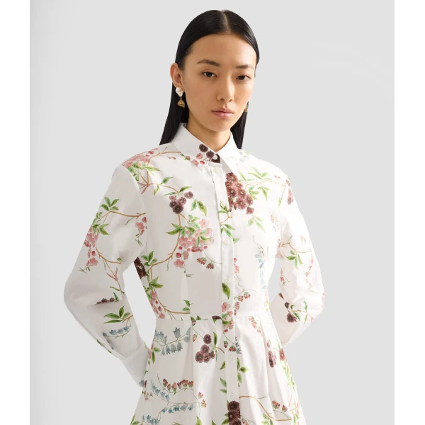 Erdem Floral Print Cotton Mini Shirt Dress - Dresses - British Romantic Luxury at Luxury Shoes 