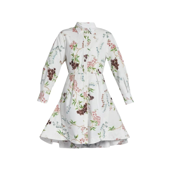 Erdem Floral Print Cotton Mini Shirt Dress - Dresses - British Romantic Luxury at Luxury Shoes 