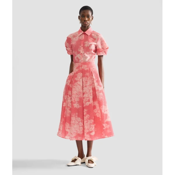 Erdem Floral Print Cotton Short Sleeve Shirt - Tops - British Romantic Luxury at Luxury Shoes 
