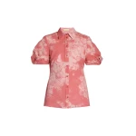 Erdem Floral Print Cotton Short Sleeve Shirt - Tops - British Romantic Luxury at Luxury Shoes 