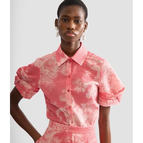 Erdem Floral Print Cotton Short Sleeve Shirt - Tops - British Romantic Luxury at Luxury Shoes 