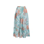 Erdem Floral Print Cotton Silk Voile Tiered Full Midi Skirt - Skirts - British Romantic Luxury at Luxury Shoes 