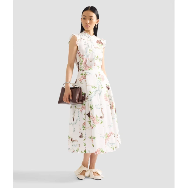 Erdem Floral Print Cotton Sleeveless Shirt - Tops - British Romantic Luxury at Luxury Shoes 