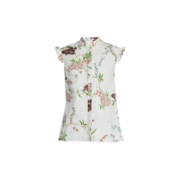 Erdem Floral Print Cotton Sleeveless Shirt - Tops - British Romantic Luxury at Luxury Shoes 