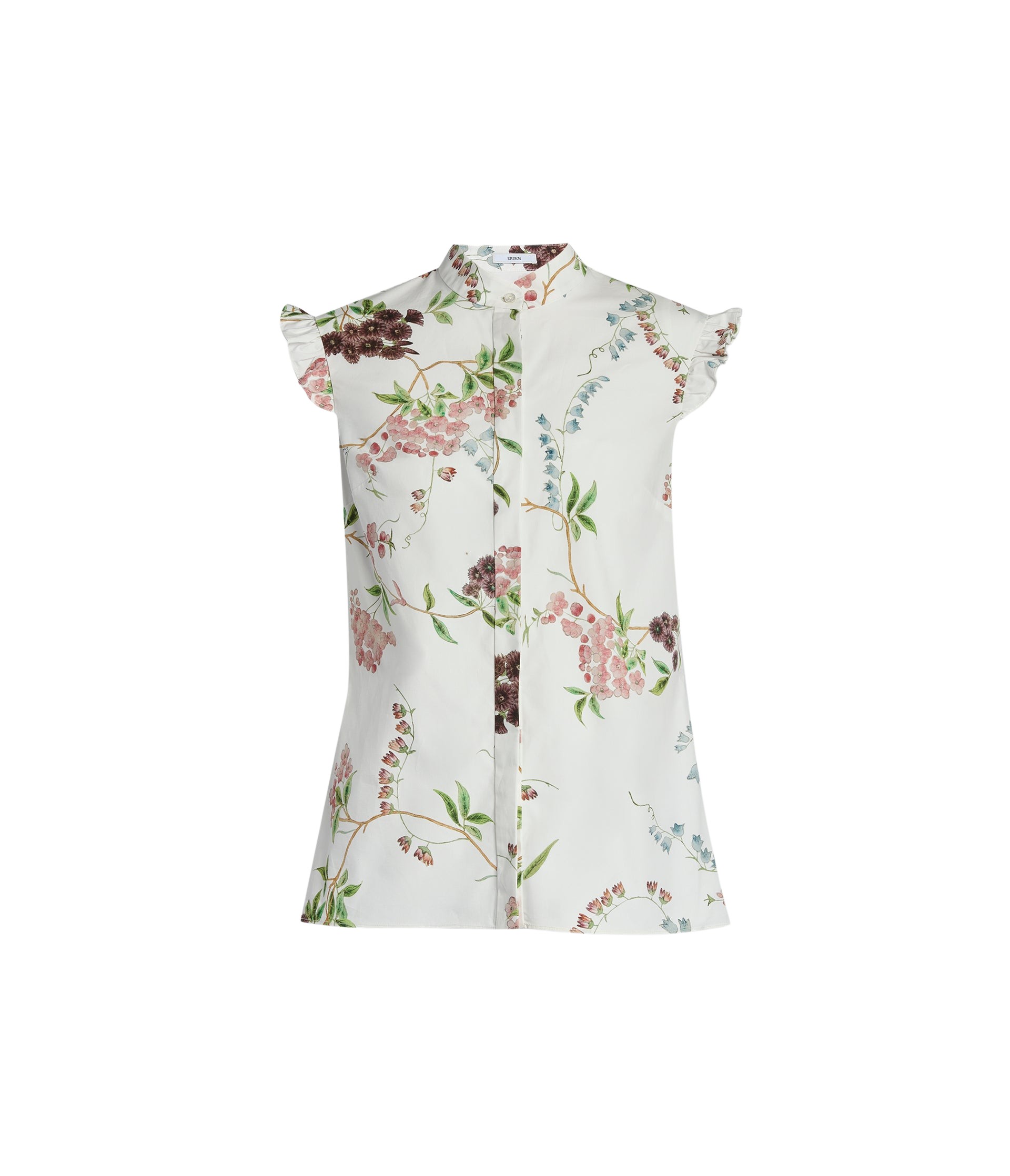 Erdem Floral Print Cotton Sleeveless Shirt - Tops - British Romantic Luxury at Luxury Shoes 