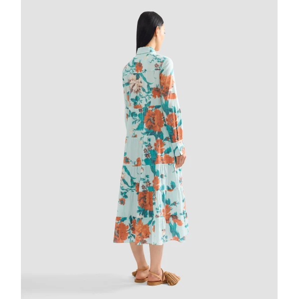 Erdem Floral Print Cotton Tiered Midi Shirt Dress - Dresses - British Romantic Luxury at Luxury Shoes 