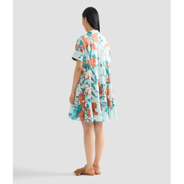 Erdem Floral Print Cotton Tiered Mini Dress - Dresses - British Romantic Luxury at Luxury Shoes 