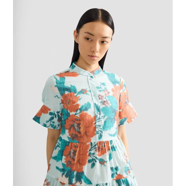 Erdem Floral Print Cotton Tiered Mini Dress - Dresses - British Romantic Luxury at Luxury Shoes 