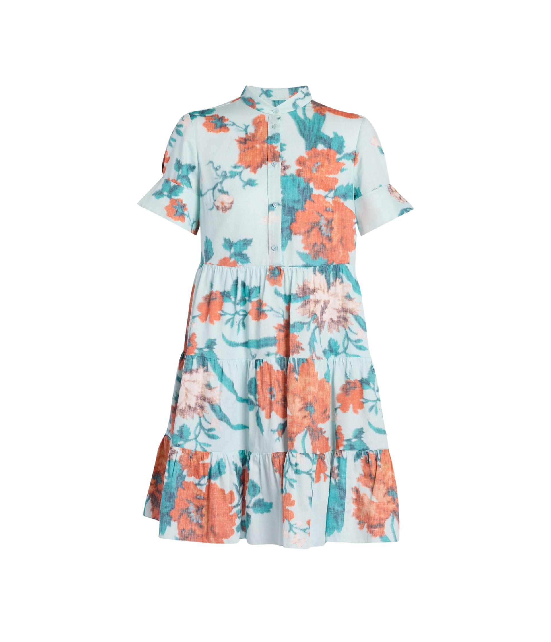Erdem Floral Print Cotton Tiered Mini Dress - Dresses - British Romantic Luxury at Luxury Shoes 