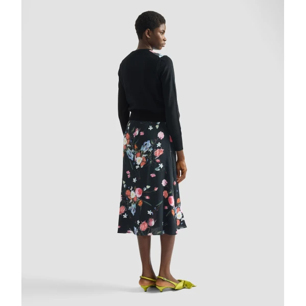 Erdem Floral Print Crepe A Line Midi Skirt - Skirts - British Romantic Luxury at Luxury Shoes 