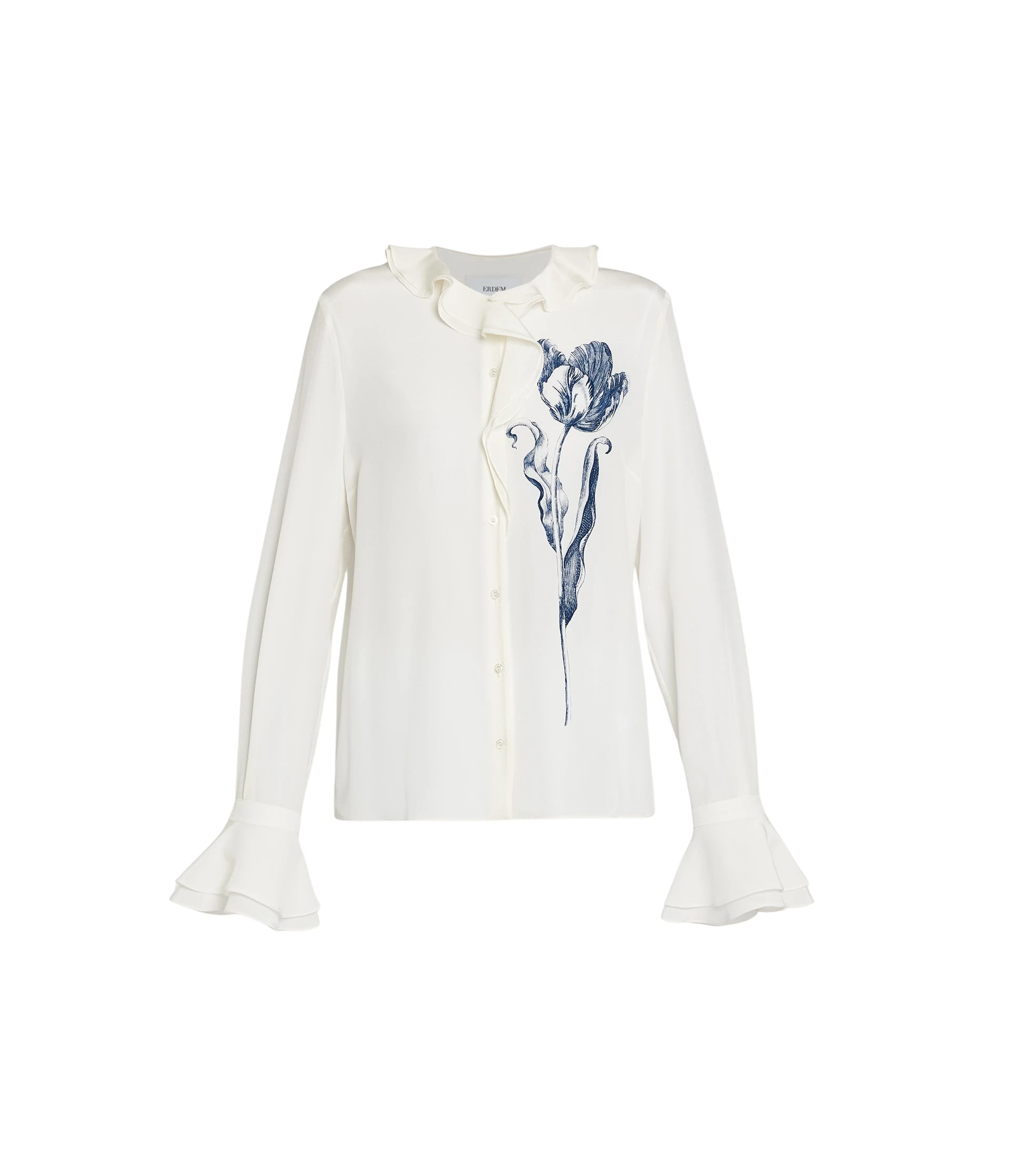 Erdem-Floral-Print-Crepe-De-Chine-Long-Sleeve-Shirt-coveti61795_nobg Erdem Floral Print Crepe De Chine Long Sleeve Shirt - Tops - British Romantic Luxury at Luxury Shoes