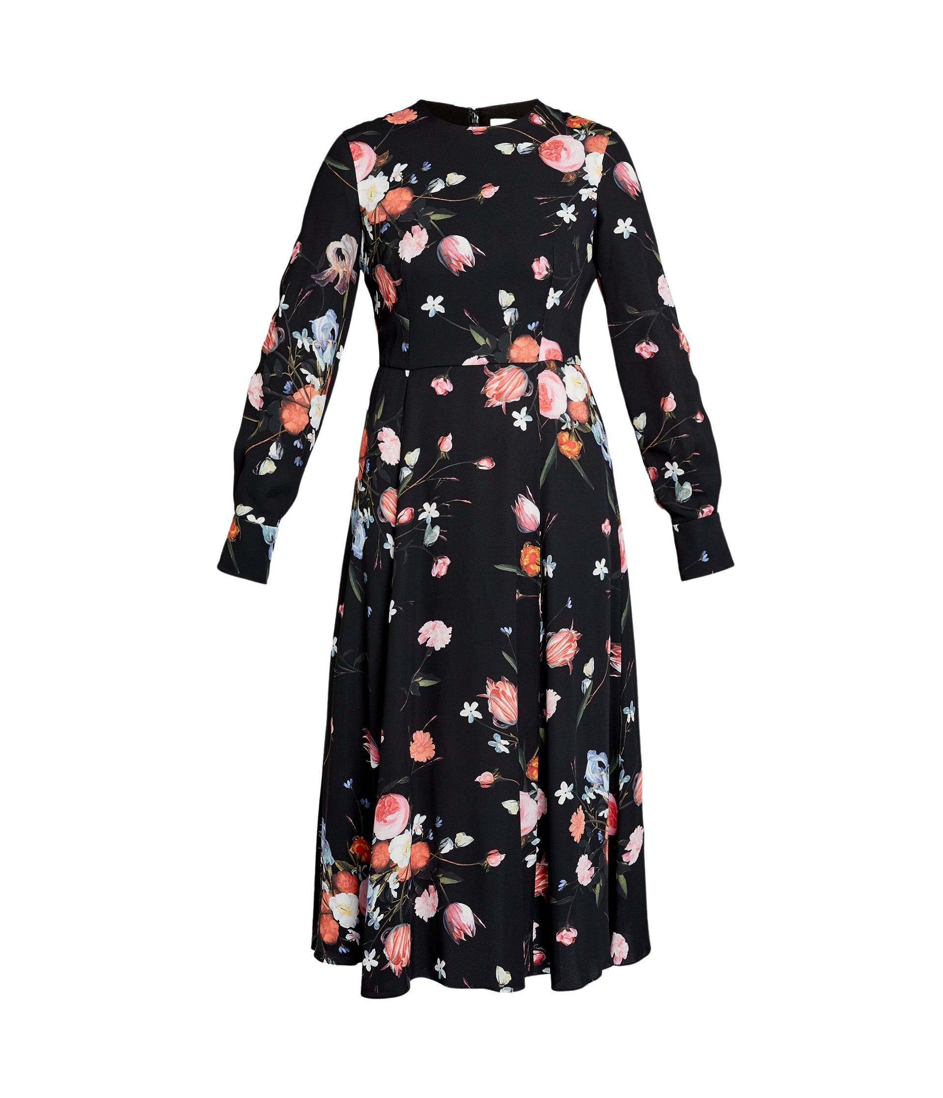 Erdem Floral Print Crepe Long Sleeve Midi Dress - Dresses - British Romantic Luxury at Luxury Shoes 