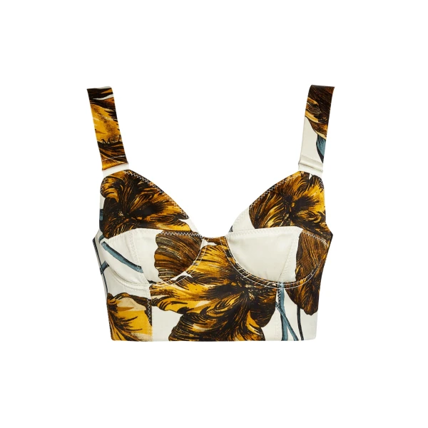 Erdem Floral Print Duchess Bra Top - Tops - British Romantic Luxury at Luxury Shoes 