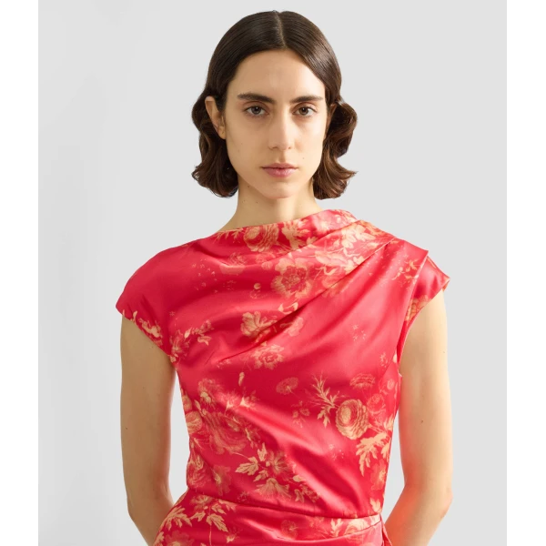 Erdem Floral Print Duchess Draped Gown - Dresses - British Romantic Luxury at Luxury Shoes 
