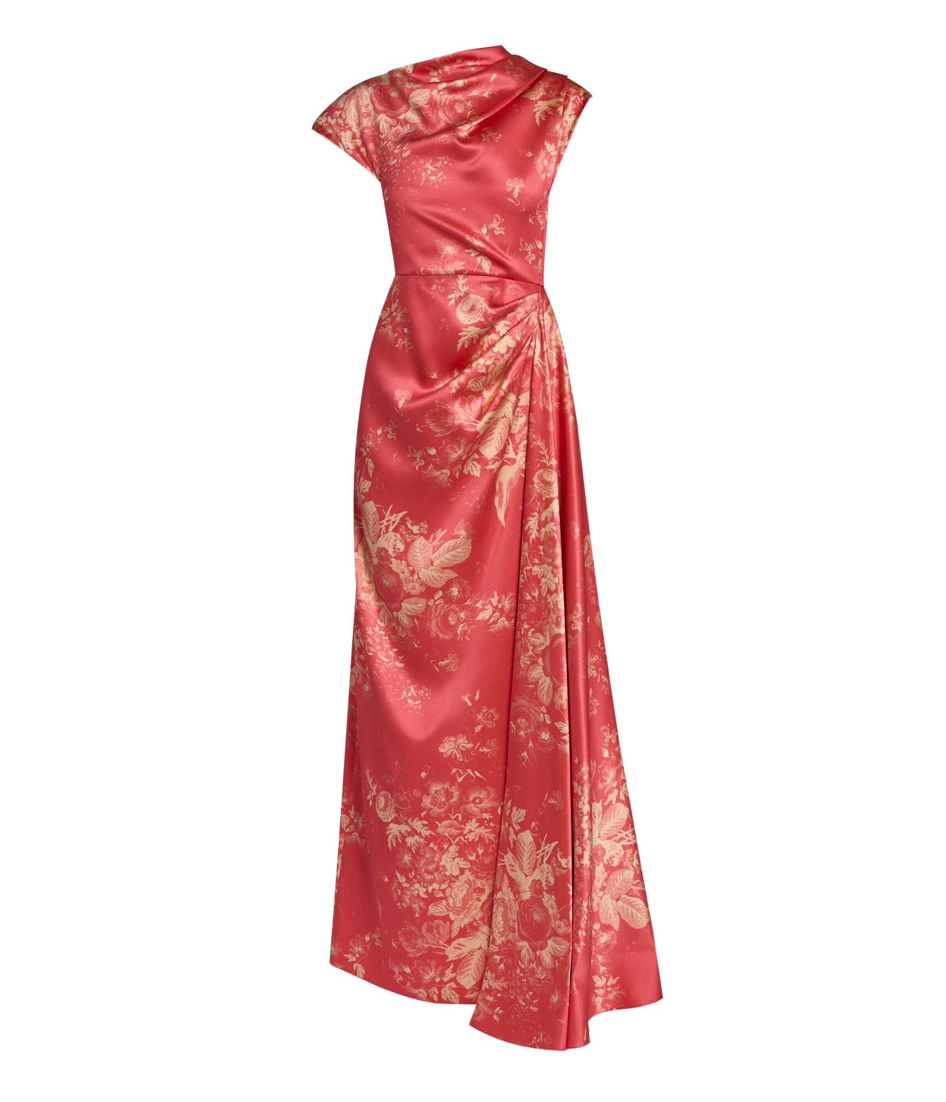 Erdem Floral Print Duchess Draped Gown - Dresses - British Romantic Luxury at Luxury Shoes 