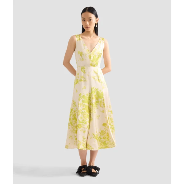 Erdem Floral Print Duchess Fit And Flared Dress - Dresses - British Romantic Luxury at Luxury Shoes 