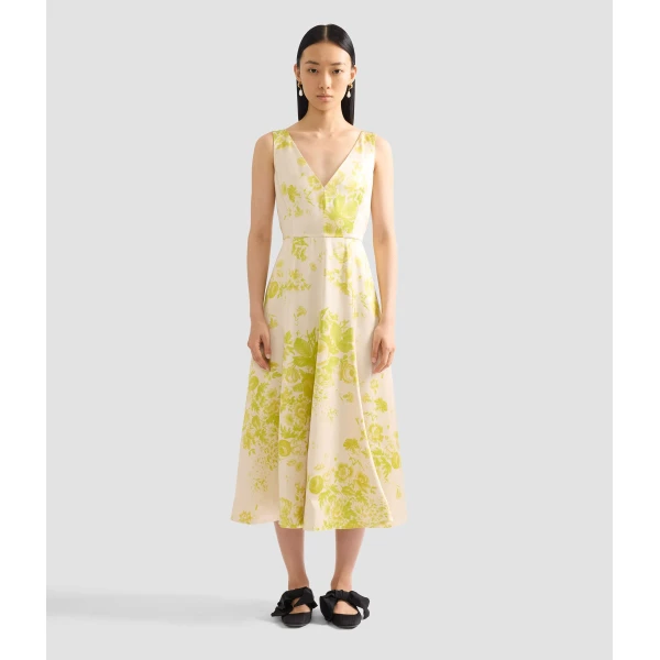 Erdem Floral Print Duchess Fit And Flared Dress - Dresses - British Romantic Luxury at Luxury Shoes 