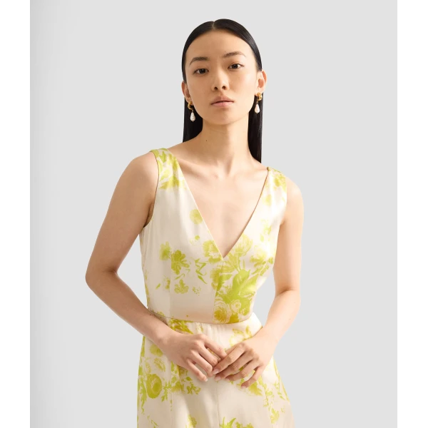 Erdem Floral Print Duchess Fit And Flared Dress - Dresses - British Romantic Luxury at Luxury Shoes 