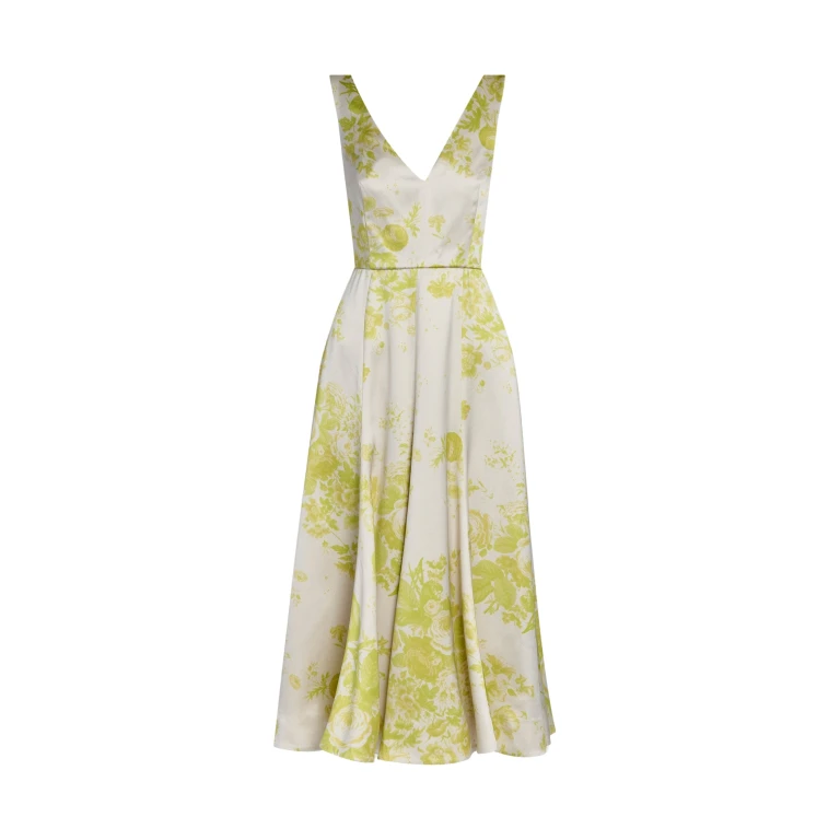Erdem Floral Print Duchess Fit And Flared Dress - Dresses - British Romantic Luxury at Luxury Shoes 