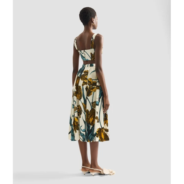 Erdem Floral Print Duchess Full Midi Skirt - Skirts - British Romantic Luxury at Luxury Shoes 