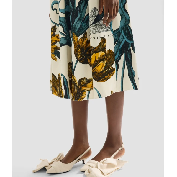 Erdem Floral Print Duchess Full Midi Skirt - Skirts - British Romantic Luxury at Luxury Shoes 