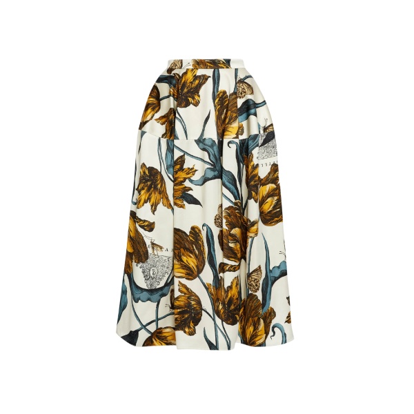 Erdem Floral Print Duchess Full Midi Skirt - Skirts - British Romantic Luxury at Luxury Shoes 