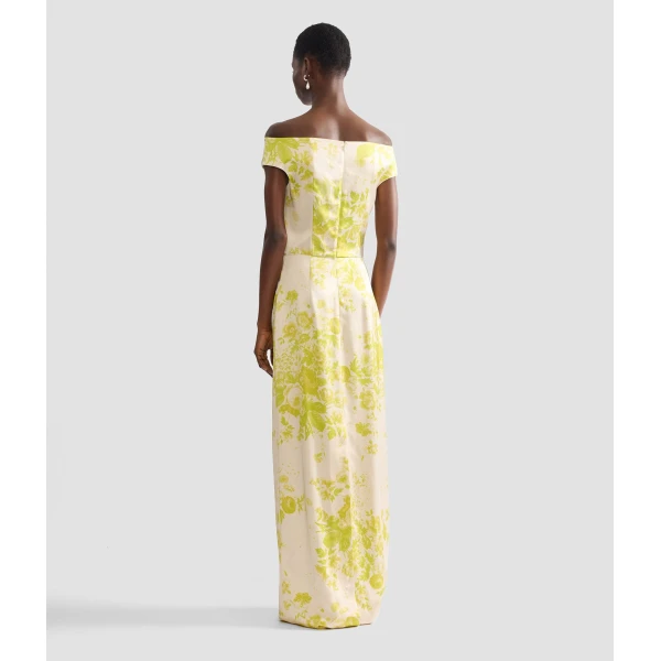 Erdem Floral Print Duchess Slashed Neckline Gown - Dresses - British Romantic Luxury at Luxury Shoes 
