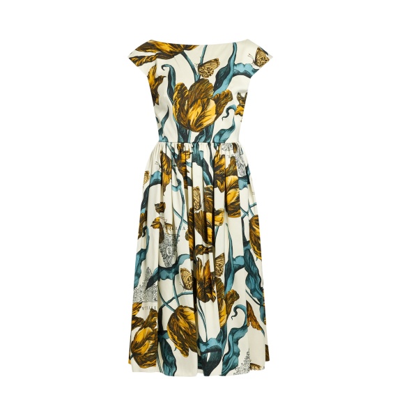 Erdem Floral Print Duchess Sleeveless Midi Dress - Dresses - British Romantic Luxury at Luxury Shoes 