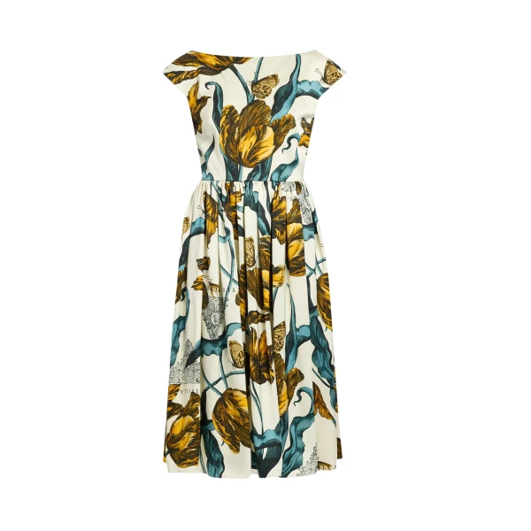 Erdem Floral Print Duchess Sleeveless Midi Dress - Dresses - British Romantic Luxury at Luxury Shoes 