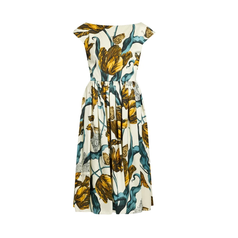Erdem Floral Print Duchess Sleeveless Midi Dress - Dresses - British Romantic Luxury at Luxury Shoes 