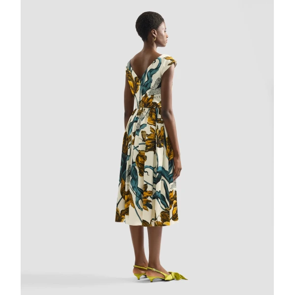 Erdem Floral Print Duchess Sleeveless Midi Dress - Dresses - British Romantic Luxury at Luxury Shoes 