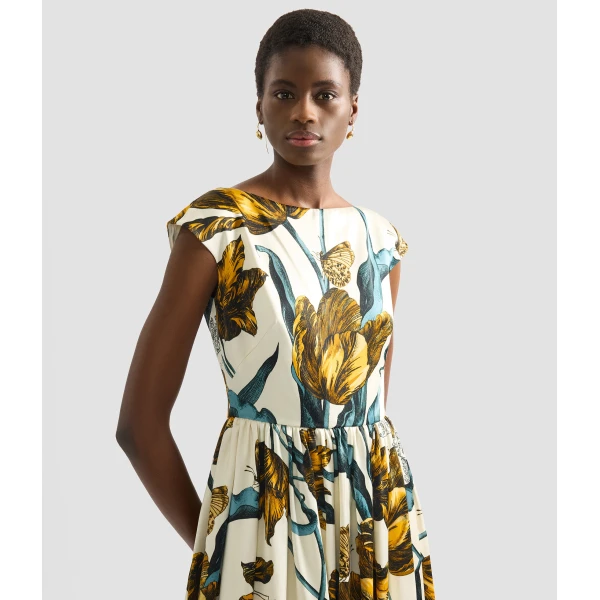 Erdem Floral Print Duchess Sleeveless Midi Dress - Dresses - British Romantic Luxury at Luxury Shoes 