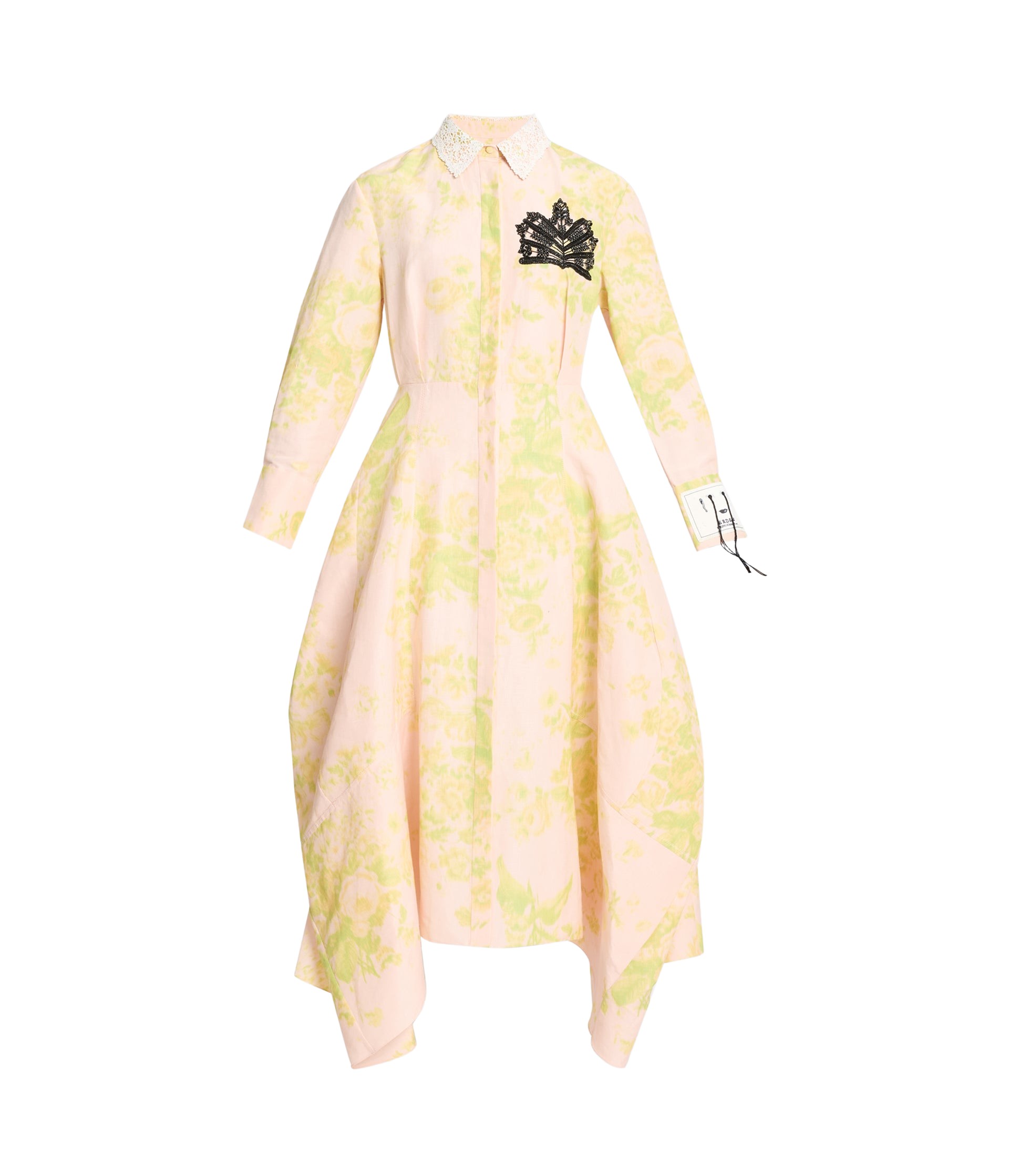 Erdem Floral Print Linen Chine Draped Midi Dress - Dresses - British Romantic Luxury at Luxury Shoes 