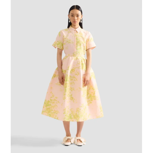 Erdem Floral Print Linen Chine Short Sleeve Shirt - Tops - British Romantic Luxury at Luxury Shoes 