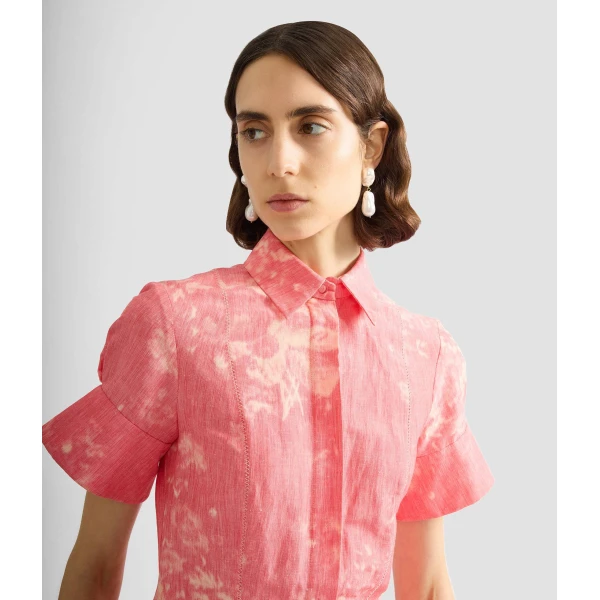 Erdem Floral Print Linen Chine Midi Shirt Dress - Dresses - British Romantic Luxury at Luxury Shoes 