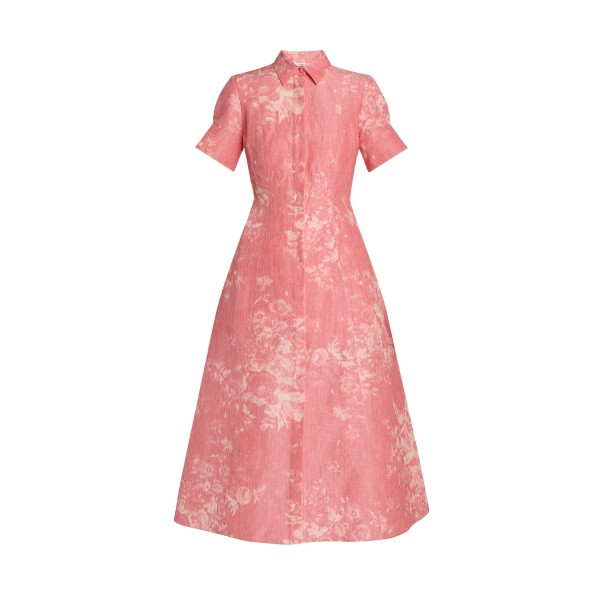 Erdem Floral Print Linen Chine Midi Shirt Dress - Dresses - British Romantic Luxury at Luxury Shoes 