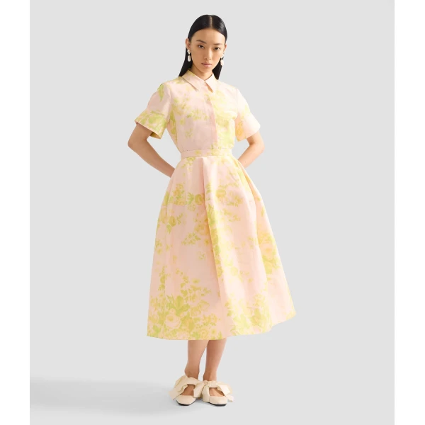 Erdem Floral Print Linen Chine Short Sleeve Shirt - Tops - British Romantic Luxury at Luxury Shoes 