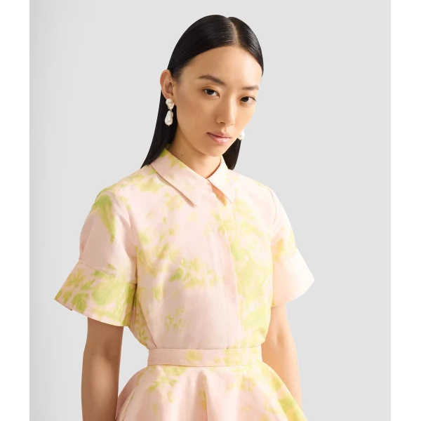 Erdem Floral Print Linen Chine Short Sleeve Shirt - Tops - British Romantic Luxury at Luxury Shoes 