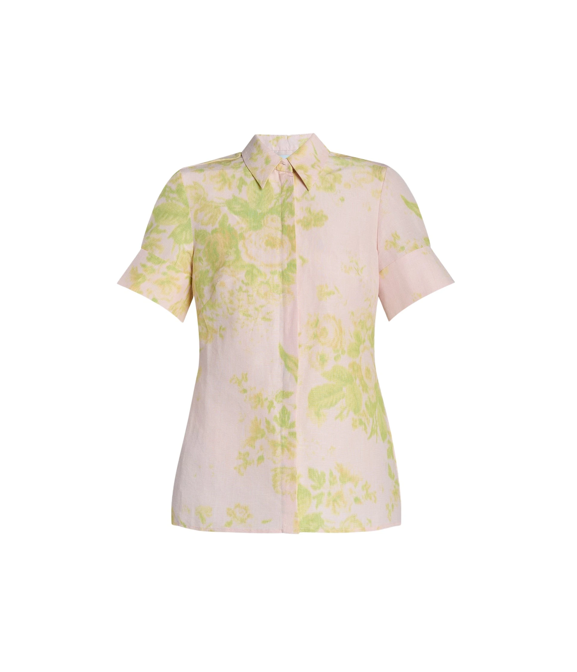 Erdem-Floral-Print-Linen-Chine-Short-Sleeve-Shirt-coveti72274_nobg Erdem Floral Print Linen Chine Short Sleeve Shirt - Tops - British Romantic Luxury at Luxury Shoes