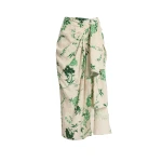 Erdem Floral Print Linen Drape Midi Skirt - Skirts - British Romantic Luxury at Luxury Shoes 