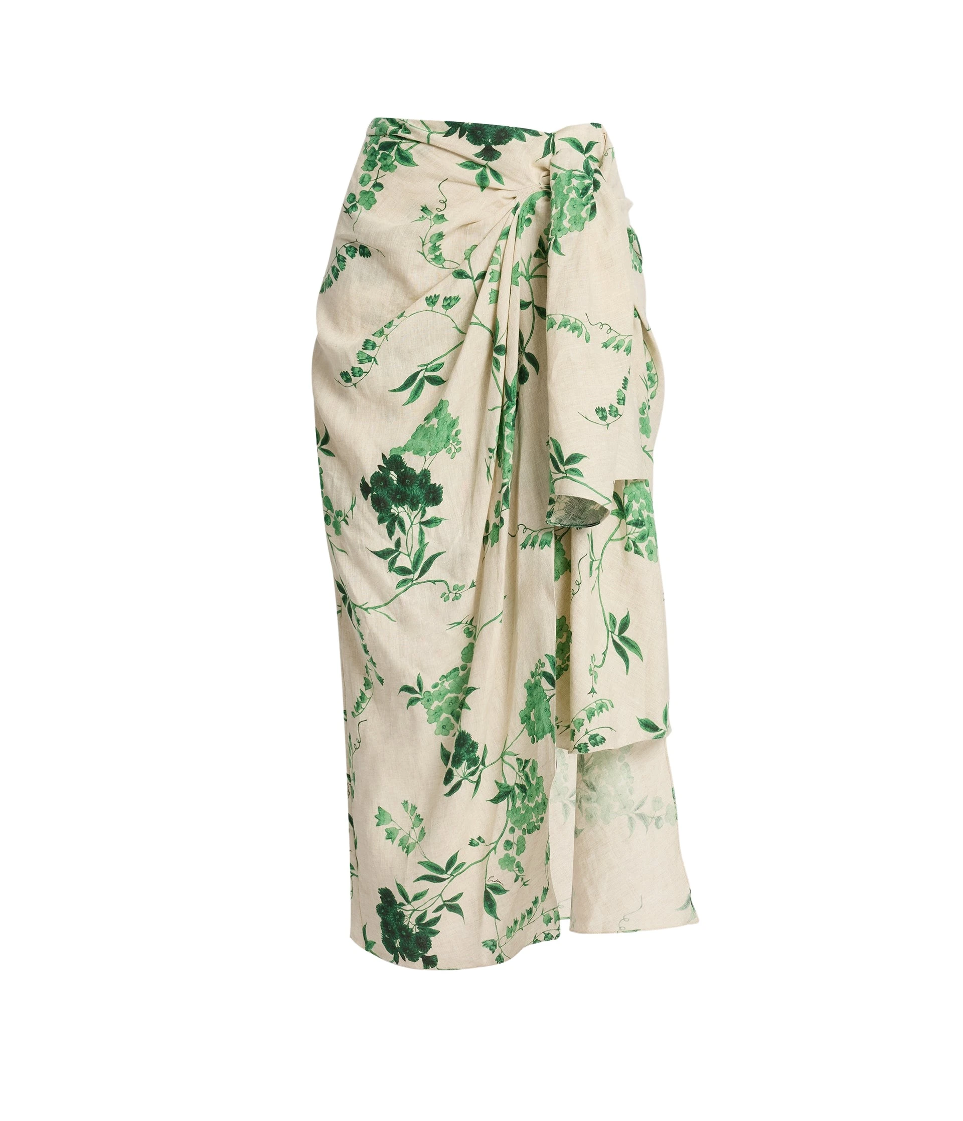 Erdem-Floral-Print-Linen-Drape-Midi-Skirt-coveti68966_nobg Erdem Floral Print Linen Drape Midi Skirt - Skirts - British Romantic Luxury at Luxury Shoes