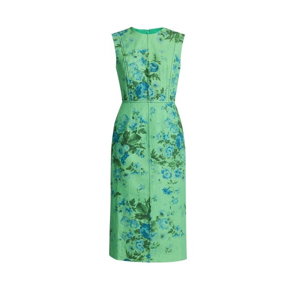 Erdem Floral Print Linen Pencil Midi Dress - Dresses - British Romantic Luxury at Luxury Shoes 
